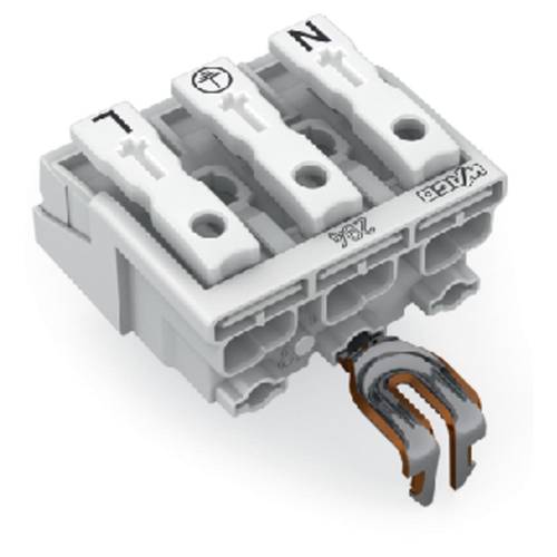 Netzanschlussklemme starr: 0.5-1.5 mm² Polzahl: 3 WAGO 294-5213 500 St. Weiß