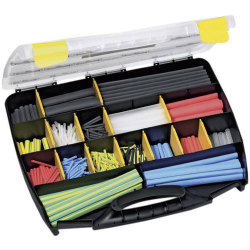 HellermannTyton 380-03002 Schrumpfschlauch ohne Kleber Bunt Schrumpfrate:3:1 975 Teile