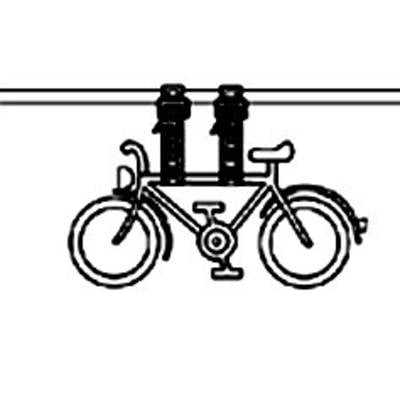 'Fahrrad mit zwei Türmen als Sattel und Lenker, Symbol für eine Stadt mit markanter Architektur.'