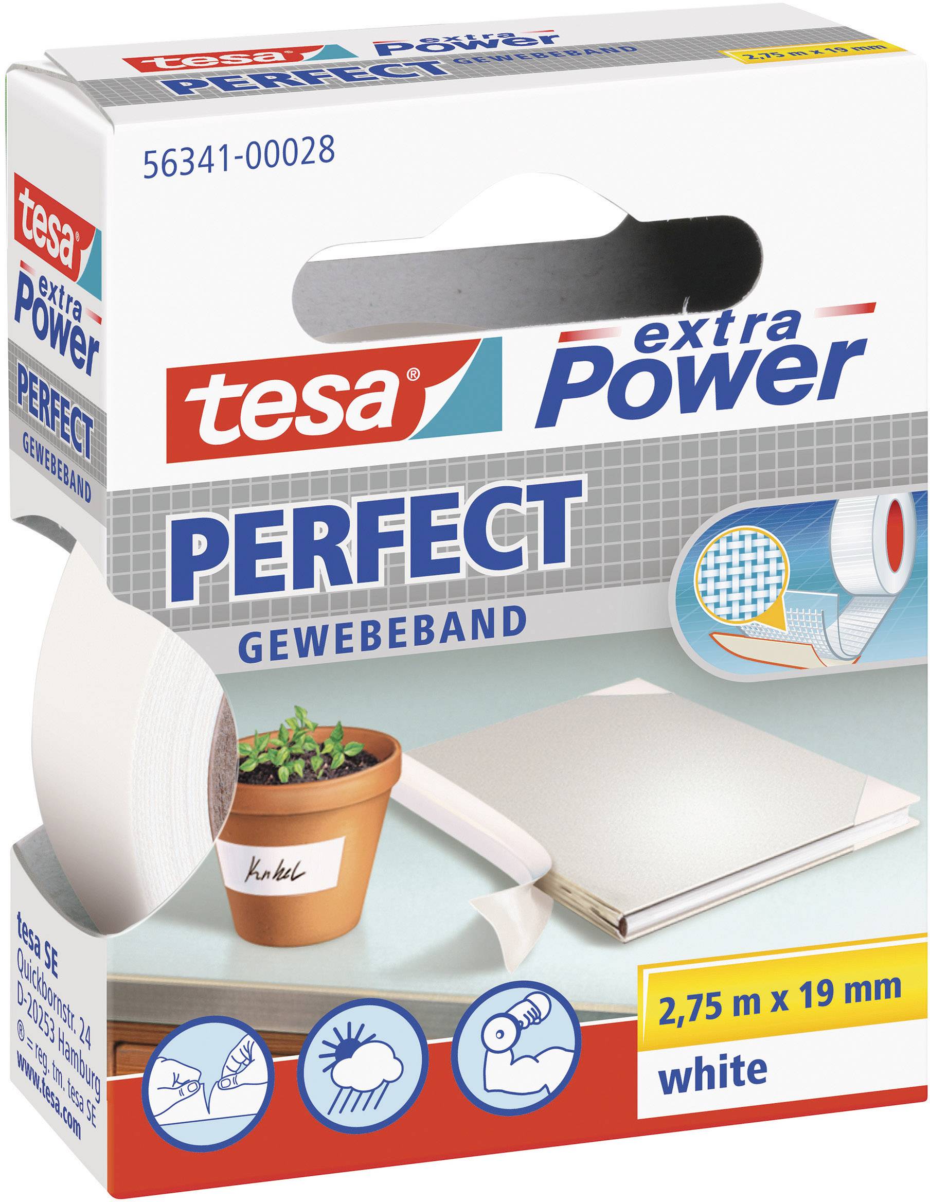 1x Komplett-Set 2,75 m x 19 mm tesa Gewebeband extra Power Perfect