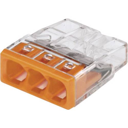Thumbnail - WAGO 2273-203-1 2273 Dosenklemme flexibel: - starr: 0.5-2.5 mm² Polzahl: 3 1 St. Transparent, Orange