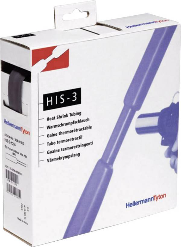 HellermannTyton 308-30903 Schrumpfschlauch ohne Kleber Transparent 9 mm 3 mm Schrumpfrate:3:1 5 m