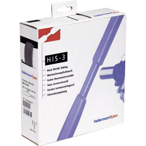 HellermannTyton 308-30300 Schrumpfschlauch ohne Kleber Schwarz 3 mm 1 mm Schrumpfrate:3:1 10 m