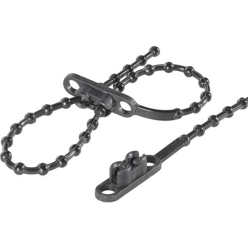 TRU COMPONENTS 1592905 TC-KTVR145BK203 Knotenband 145 mm 2 mm Schwarz mit Doppelkopf 100 St.