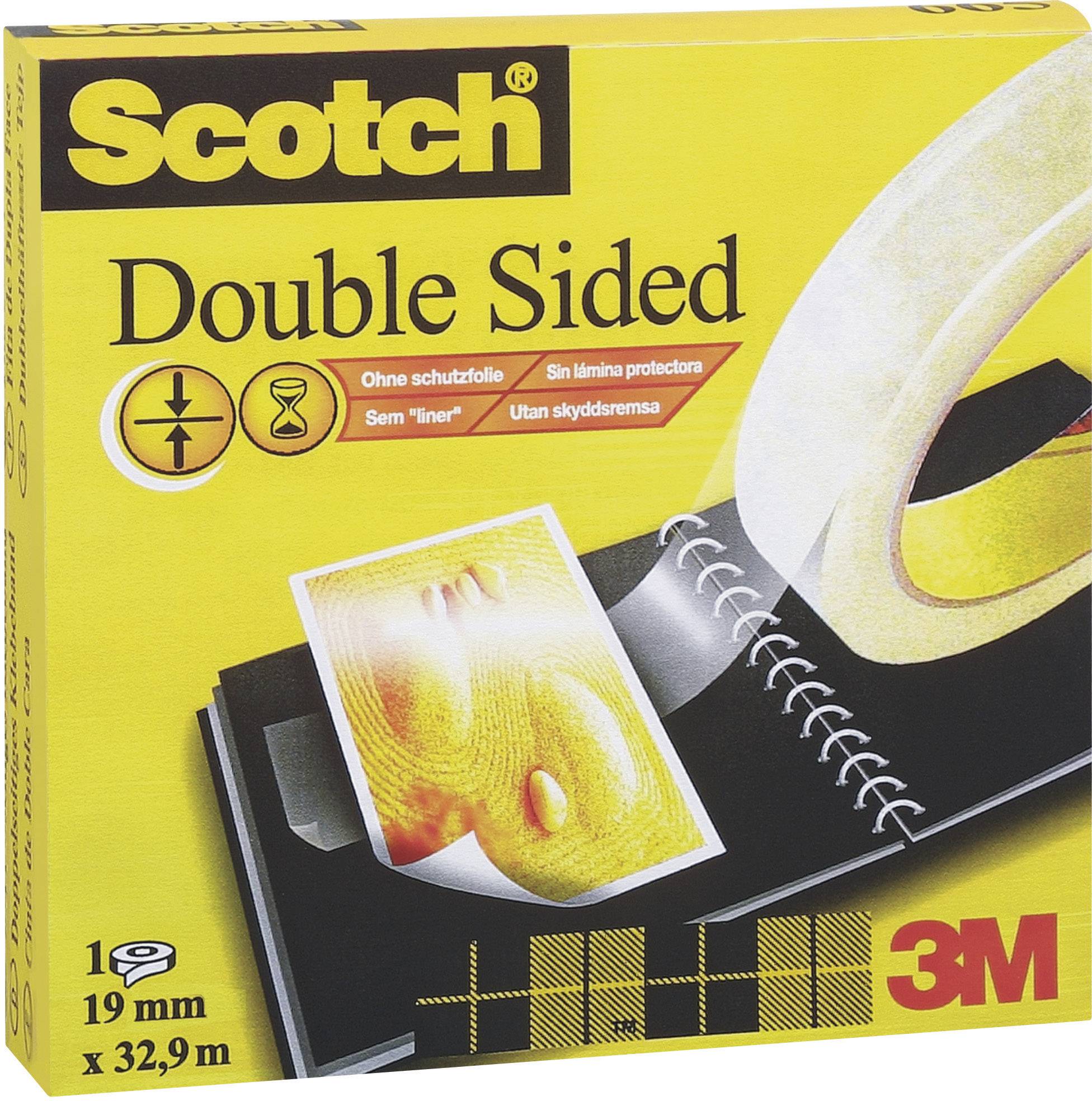 3M Scotch doppelseitiger Klebefilm 665, 12 mm x 22,8 m beidseitig permanent klebend, Kerndurchmesser