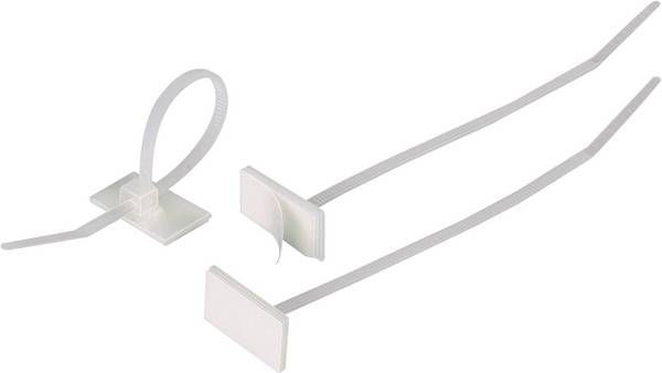 HellermannTyton 148-00001 T18RSA-PA66-NA-C1 Kabelbinder 100 mm 2.50 mm Natur mit Klebesockel 1 St.