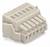Elektrischer Steckverbinder mit sechs Steckplätzen, beige, rechteckige Form, zum Verbinden von Kabeln in elektronischen Geräten.