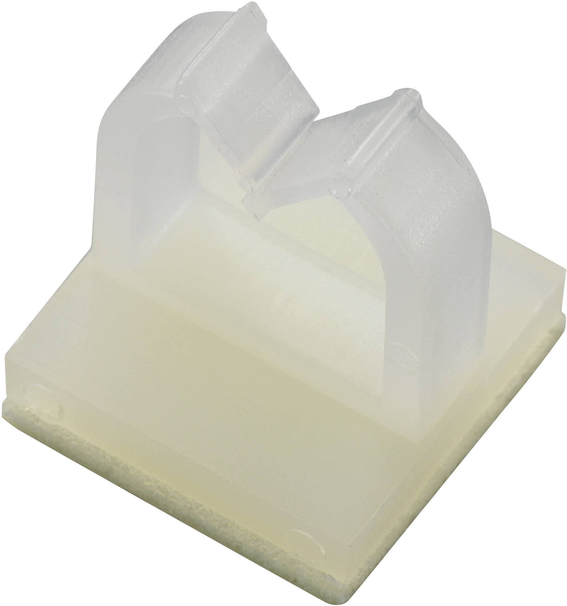 TRU COMPONENTS 11 mm Befestigungssockel selbstklebend Bündel-Ø-Bereich 8.90 mm (max) Natur 1 St.