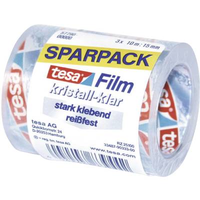 tesa Klebefilm tesafilm® kristall-klar 57790-00000-01 tesafilm kristall-klar Transparent (L x B) 10 m x 15 mm 3 St.