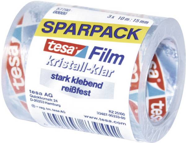 tesa  57790-00000-01 tesafilm kristall-klar Transparent (L x B) 10 m x 15 mm 3 St.