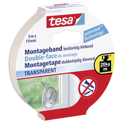 tesa Tesa 55744-00001-02 Montageband tesa® Powerbond Transparent (L x B) 5 m x 19 mm 1 St.