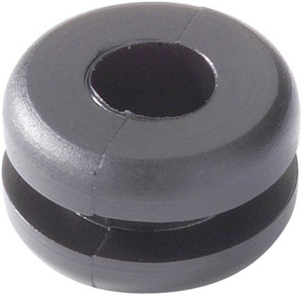 HellermannTyton HV1502-PVC-BK-N1 Kabeldurchführung   Klemm-Ø (max.) 6.5 mm Plattenstärke (max.) 1.5 mm PVC Schwarz 1 St.