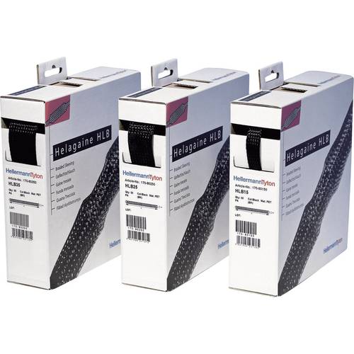 Thumbnail - HellermannTyton 170-80250 HLB25-PET-BK Geflechtschlauch Schwarz Polyester 10 bis 10 mm 10 m