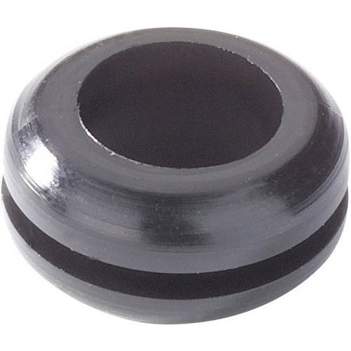HellermannTyton HV1215-PVC-BK-N1 Kabeldurchführung Klemm-Ø (max.) 6 mm Plattenstärke (max.) 1 mm PVC Schwarz 1 St.
