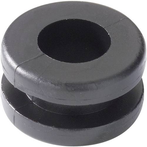 HellermannTyton HV1302-PVC-BK-M1 Kabeldurchführung Klemm-Ø (max.) 8 mm Plattenstärke (max.) 3 mm PVC Schwarz 1 St.