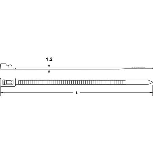 Thumbnail - TRU COMPONENTS 1592809 TC-HVCR125BK203 Kabelbinder 125 mm 7.60 mm Schwarz Lösbar 100 St.