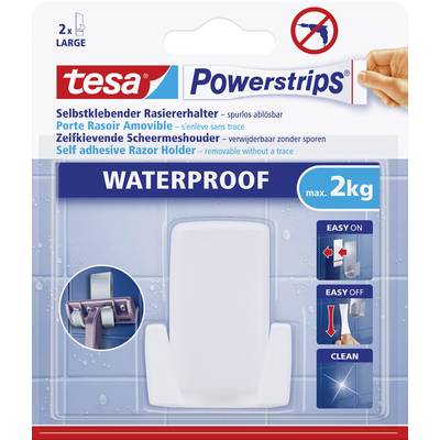 tesa POWERSTRIPS® Waterproof Rasiererhalter  Weiß Inhalt: 1 St.