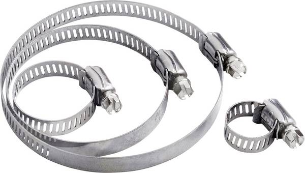 TRU COMPONENTS  Schneckengewindeschelle  TC-10330740 Bündel-Ø-Bereich 11 bis 20 mm  Sechskantschraubenkopf mit Schlitz Silber 1 St.