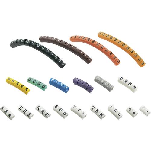 TRU COMPONENTS ECMKP-1 Kennzeichnungsclip Aufdruck 0 - 9, A, E, L, N, R, S, T, -, + Außendurchmesser-Bereich 1 bis 3 mm ...