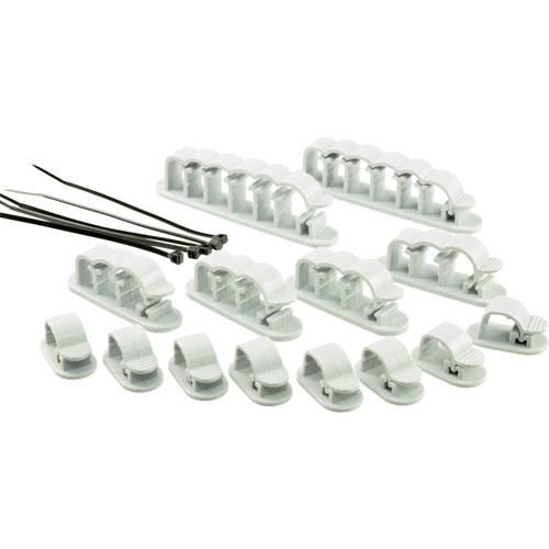 TRU COMPONENTS WCM-SET-TT Kabelhalter selbstklebend 1386629 Transparent 19 St.