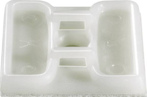 TRU COMPONENTS TC-HC103203 Befestigungssockel selbstklebend 1593046 Bündel-Ø-Bereich 4.80 mm (max) 4fach einfädeln Transparent 1 St.
