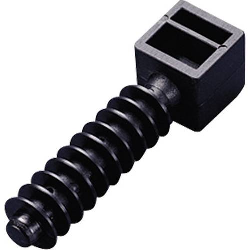 TRU COMPONENTS Kabelhalter TC-10938592 Bündel-Ø-Bereich 9 mm (max) mit Lamellenfuß Schwarz