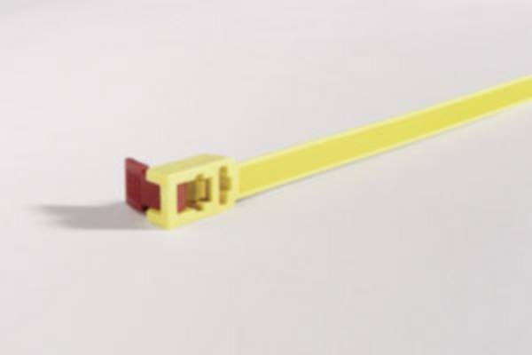 HellermannTyton 115-00001 SPEEDYTIE-PA66-YE-V1 Kabelbinder 750 mm 13 mm Gelb, Rot Lösbar, mit Rückschlauföse, mit Schnellverschluss 5 St.