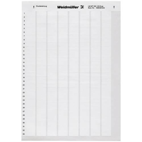 Thumbnail - Weidmüller 1695721044-1 LM WRITE ON 23X55 WS Kabel-Etikett LaserMark 12.7 x 23 mm Farbe Beschriftungsfeld: Weiß Anzahl E...