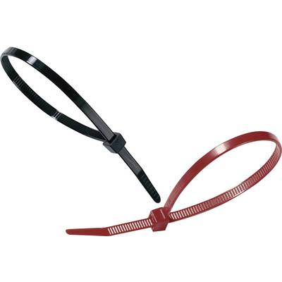 Schwarzer und roter Kabelbinder in Kreuzform platziert, symbolisieren Verbindung oder Organisation.