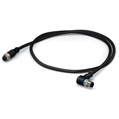 Thumbnail - WAGO 756-5402/040-010 Sensor-/Aktor-Steckverbinder, konfektioniert M12 Stecker, gewinkelt, Buchse, gerade 1.00 m Polzahl...