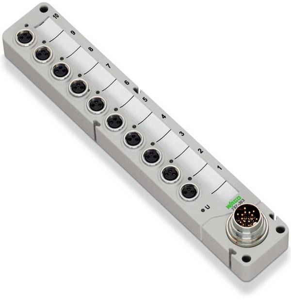 WAGO 757-303 757-303 Sensor/Aktorbox passiv M8-Verteiler mit Metallgewinde 1 St.