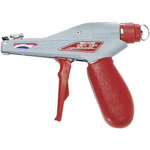 HellermannTyton MK9SST Verarbeitungswerkzeug für Edelstahlkabelbinder der MBT-/MAT-Serie, MK Grau, Rot