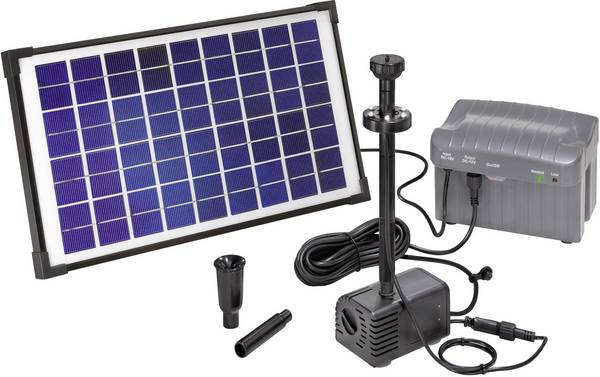 Esotec 101774 Napoli LED Solar-Pumpenset mit Beleuchtung, mit Akkuspeicher
