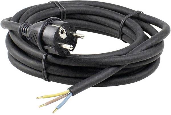 AS Schwabe 60376 Strom Anschlusskabel Schwarz 3.00 m