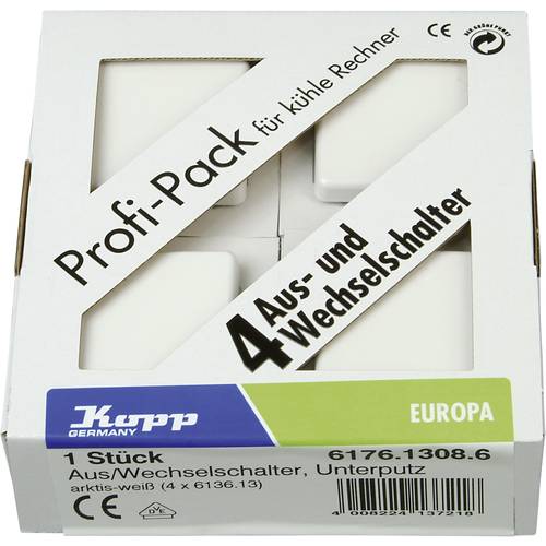 Thumbnail - Kopp Einsatz Wechselschalter Europa Arktis-Weiß, Matt 617613086 1 St.