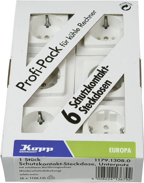 Kopp  Einsatz Schutzkontakt-Steckdose Europa Arktis-Weiß, Matt 117913080 1 St.
