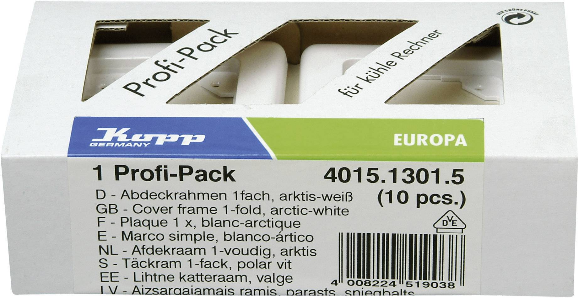 KOPP Abdeckrahmen 1-fach 401513015 Europa Pack:10 arktis