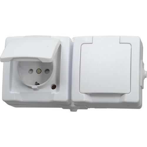 Kopp 137002003 Feuchtraum-Schalterprogramm Doppelsteckdose Weiß 1 St.