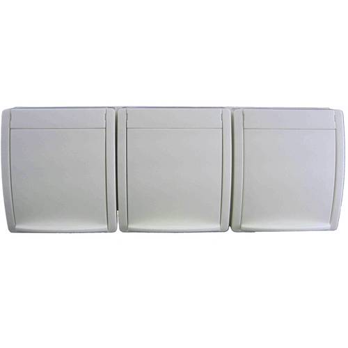 Busch-Jaeger 2300/3 EW-54 Feuchtraum-Schalterprogramm Dreifachsteckdose Ocean Aufputz Weiß 1 St.