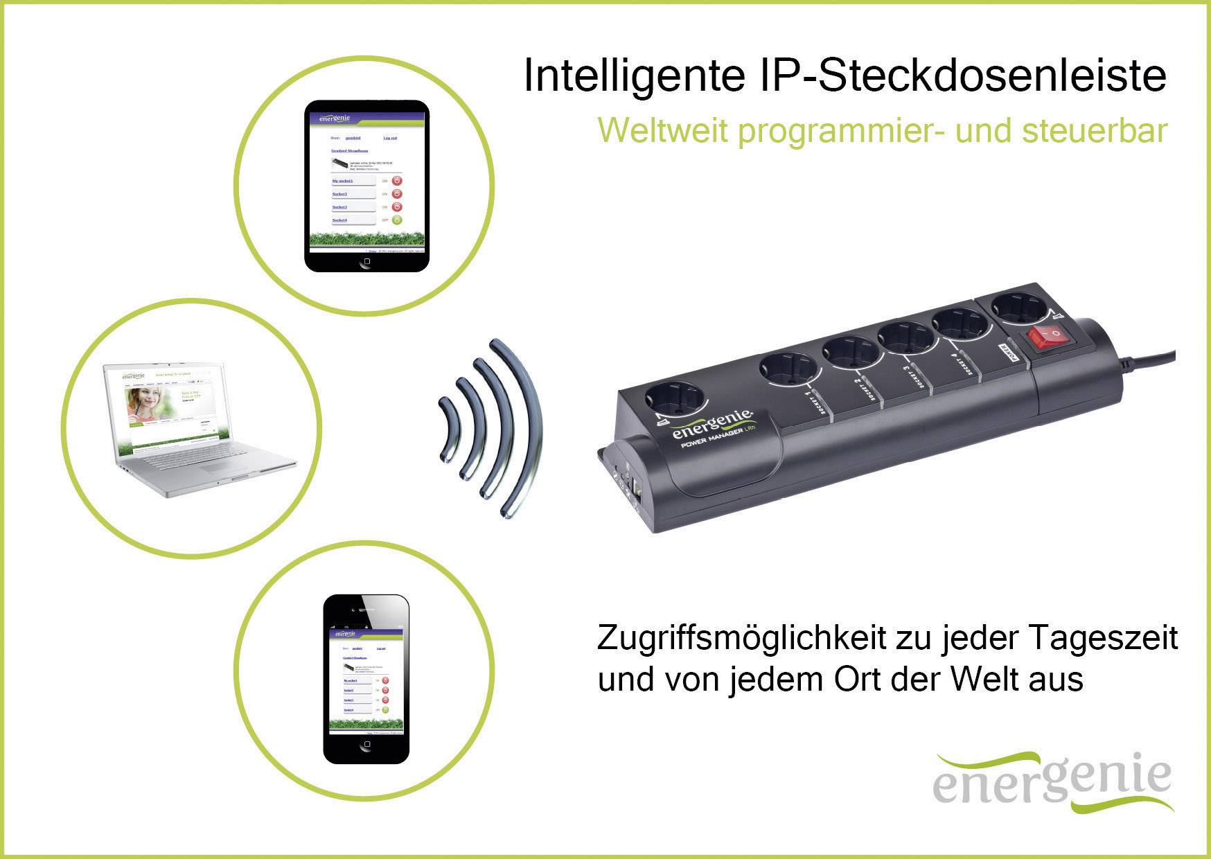 Gembird EG-PMS2-LAN Programmierbare Überspannungsschutz-Steckdosenleiste 6fach Schwarz Schutzkontakt 1 St.-2