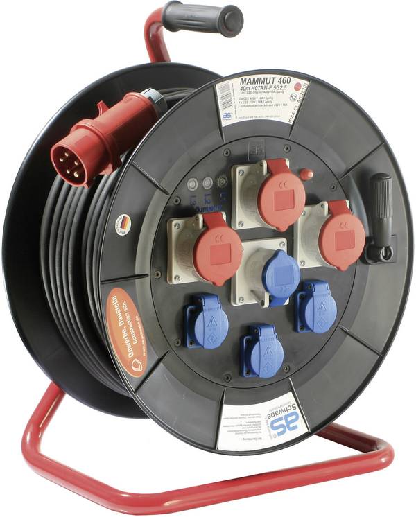 AS Schwabe 26101 Kabeltrommel 40 m Schwarz CEE-Stecker 16 A 3polig
