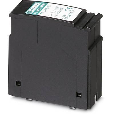 Ein schwarzes elektrisches Gerät mit Etikett, darauf stehen technische Spezifikationen. Das Produkt ist von Phoenix Contact.