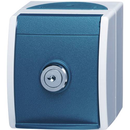 Busch-Jaeger 20 EWSL-53 Feuchtraum-Schalterprogramm Schutzkontakt-Steckdose abschließbar Ocean Aufputz Blau, Grün 1 St.