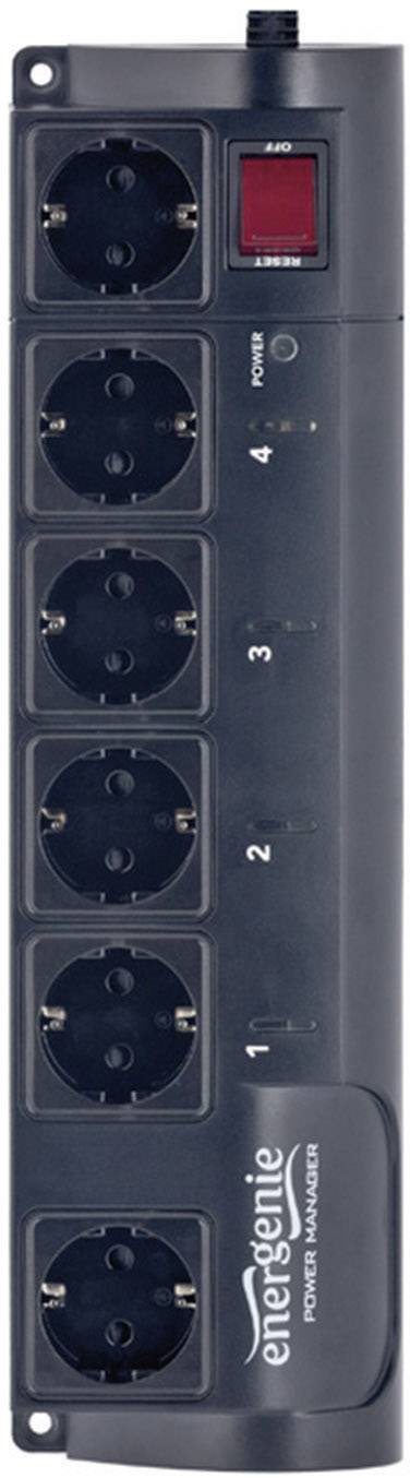 Gembird EG-PM2 Steckdosenleiste mit Schalter 6fach Schwarz Schutzkontakt 1 St.-1