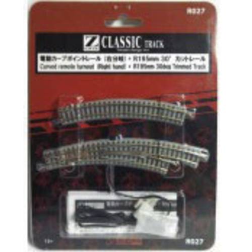 7297027 Z Rokuhan Gleis (mit Bettung) Bogenweiche, elektrisch, rechts 30 ° 195 mm, 220 mm 1 St.