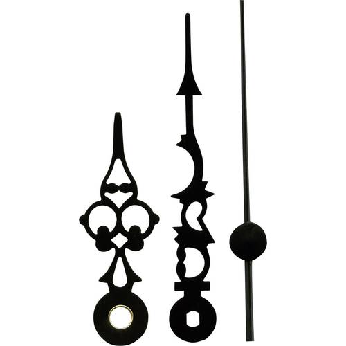 Zeigersatz Antik Aluminium Schwarz Schlitz