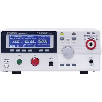'GPI-9803 Gleichspannungs- und Wechselspannungs-Prüfgerät mit digitalem Display, Kontrollleuchten und Bedienknöpfen.'