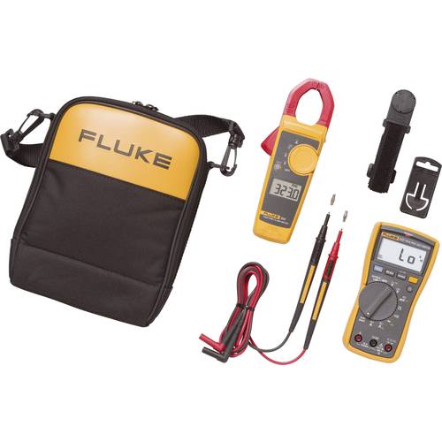 Fluke 117/323 Hand-Multimeter, Stromzange kalibriert (DAkkS-akkreditiertes Labor) digital CAT III 600 V Anzeige (Counts)...