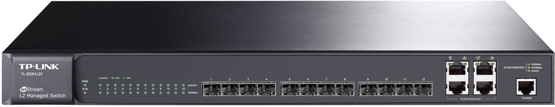 JetStream TL-SG5412F - Switch - managed - 12 x SFP + 4 x 1000Base-T (Kombi)-0