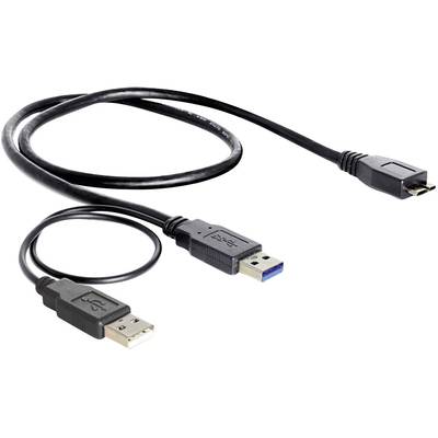 Delock USB-Kabel USB 3.2 Gen1 (USB 3.0 / USB 3.1 Gen1) USB-A Stecker, USB-Micro-B 3.0 Stecker 0.20 m Schwarz UL-zertifiz